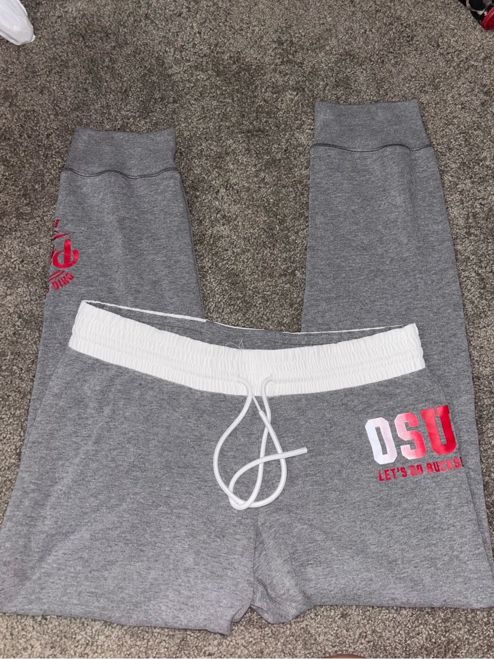 PINK Victoria's Secret Gray Ohio State OSU College Football Sweatpants Joggers